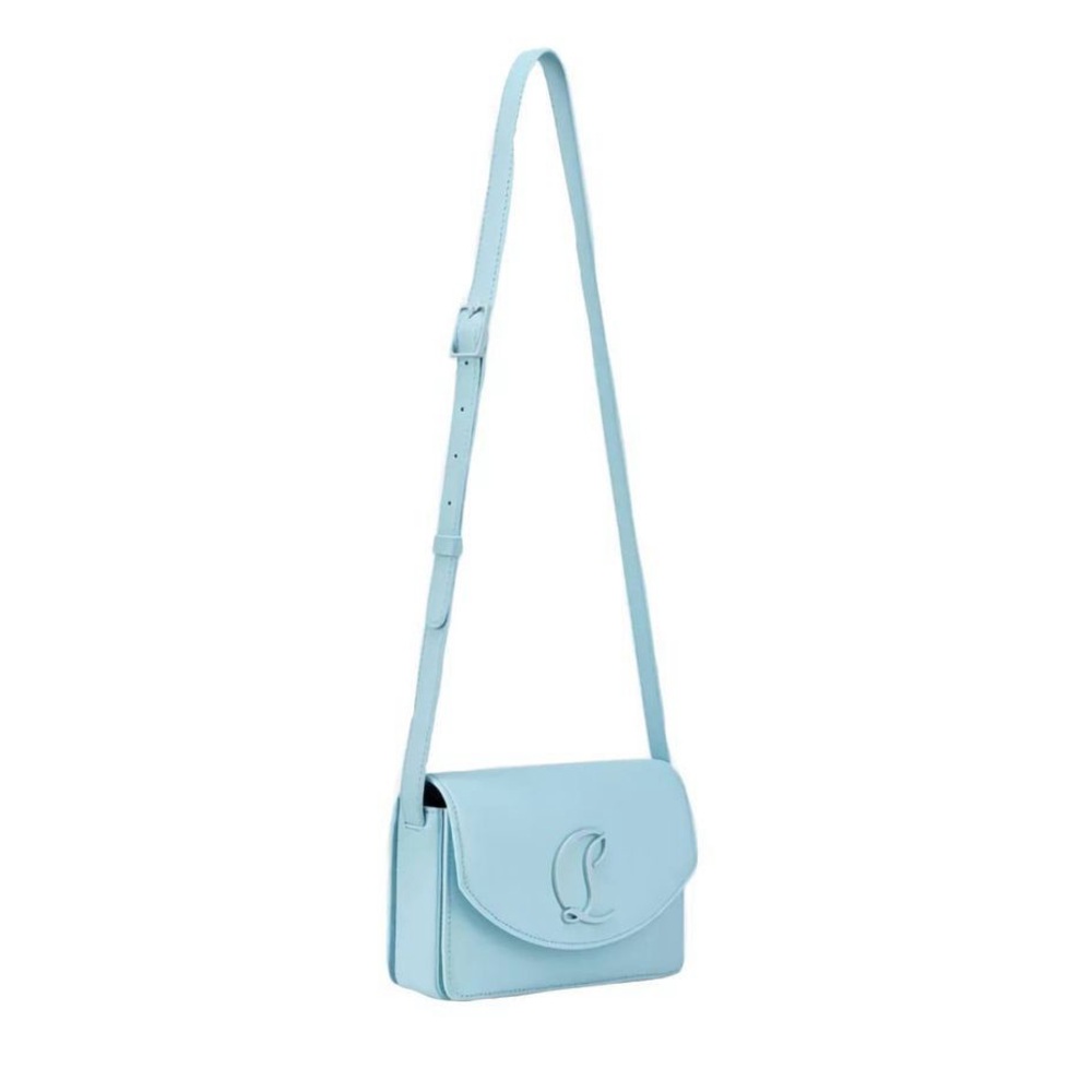 Christian Louboutin Loubi54 Small Leather Crossbody Bag Mint / Light Blue Color - Picture 14 of 15